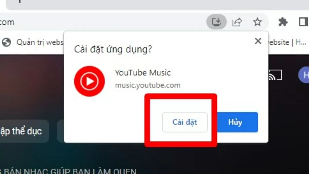 Chọn “Cài đặt” để xác nhận.