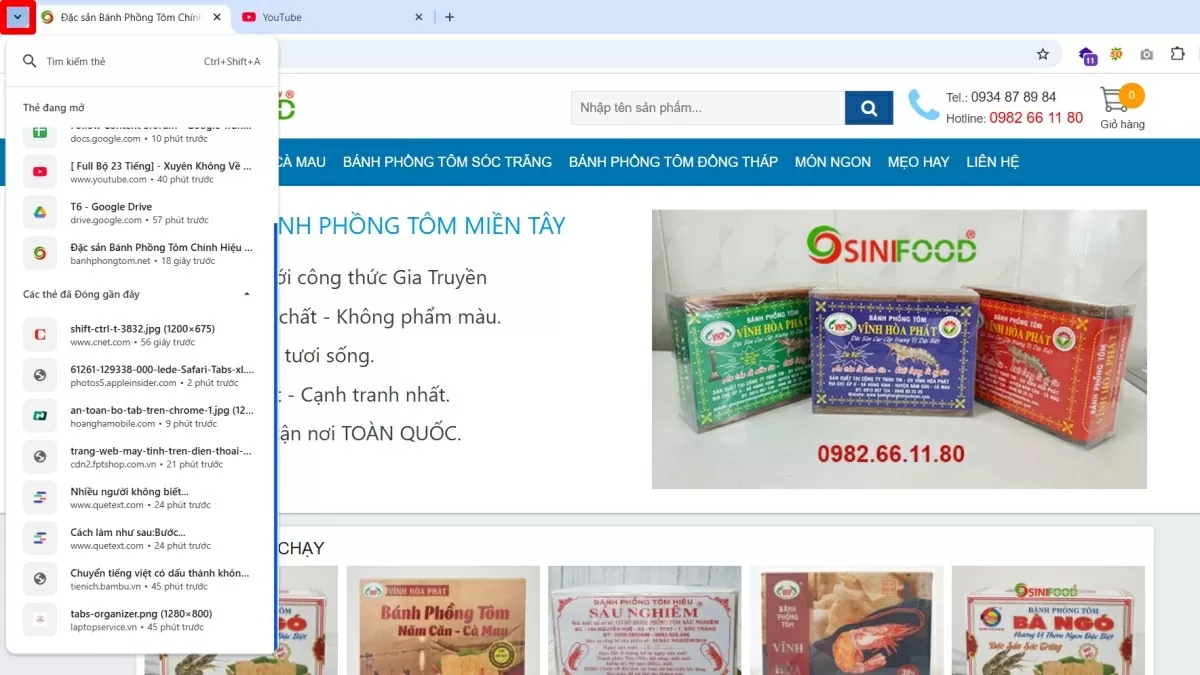 Dùng tính năng Tìm kiếm thẻ (Search Tab).