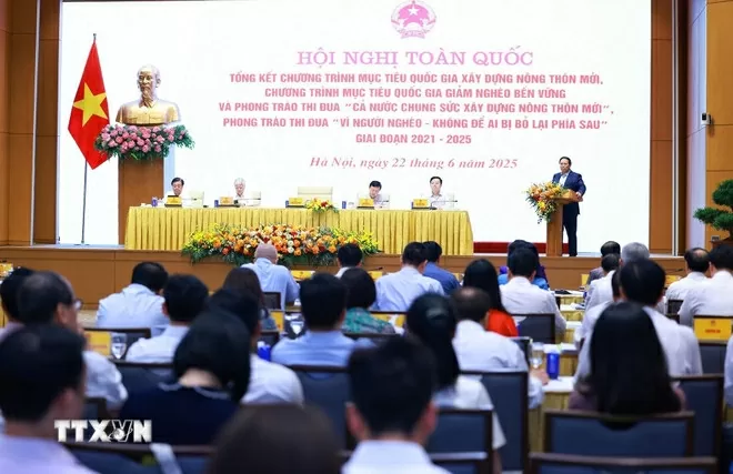 Thủ tướng Phạm Minh Chính phát biểu tại Hội nghị toàn quốc tổng kết Chương trình mục tiêu quốc gia xây dựng nông thôn mới. Thủ tướng Phạm Minh Chính phát biểu tại Hội nghị toàn quốc tổng kết Chương trình mục tiêu quốc gia xây dựng nông thôn mới.