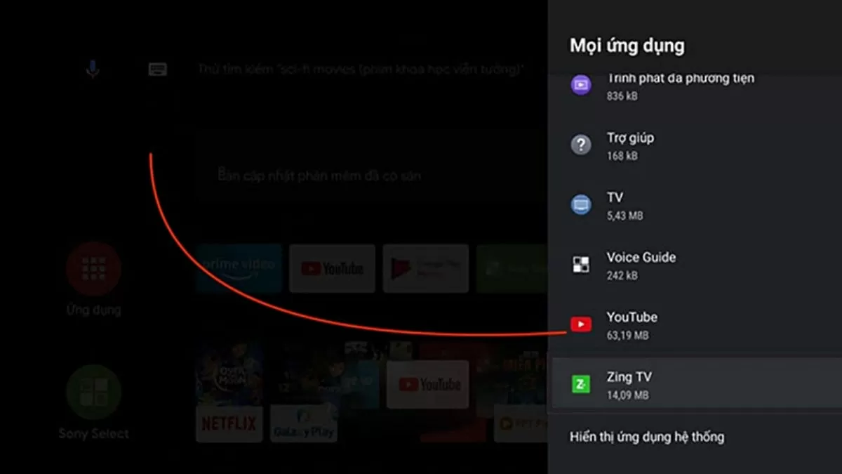 Chọn Khóa ứng dụng.