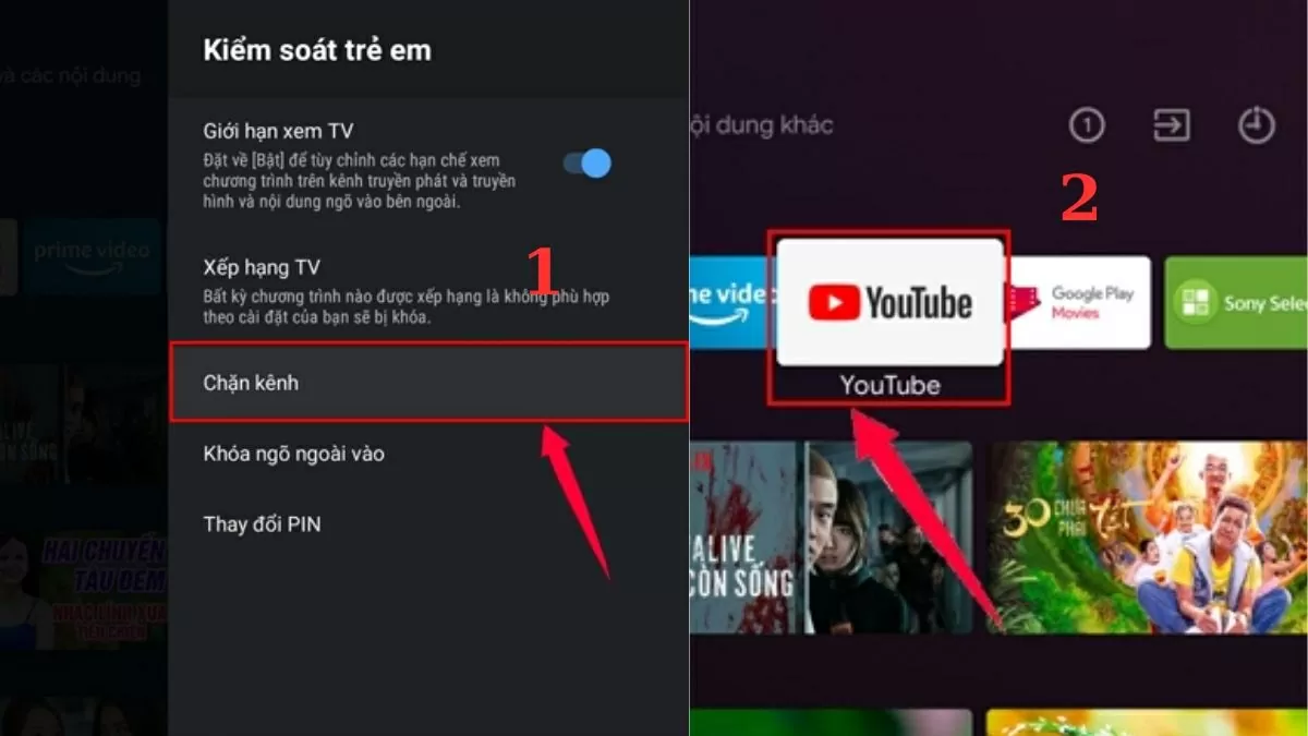 Tìm và chọn YouTube để tiến hành khóa ứng dụng này. Tìm và chọn YouTube để tiến hành khóa ứng dụng này.