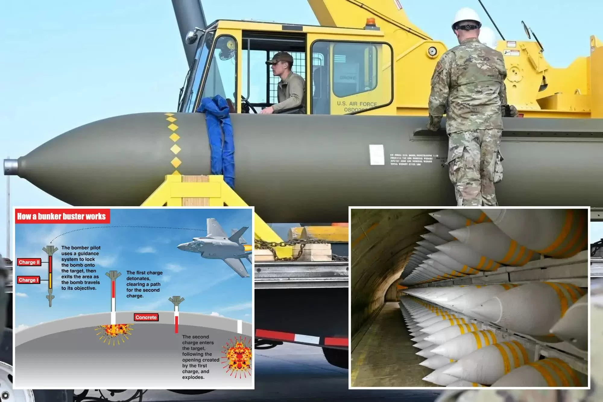 Bộ 3 vũ khí 'sấm sét' mà Mỹ sử dụng trong cuộc không kích 3 cơ sở hạt nhân của Iran Bộ 3 vũ khí 'sấm sét' mà Mỹ sử dụng trong cuộc không kích 3 cơ sở hạt nhân của Iran