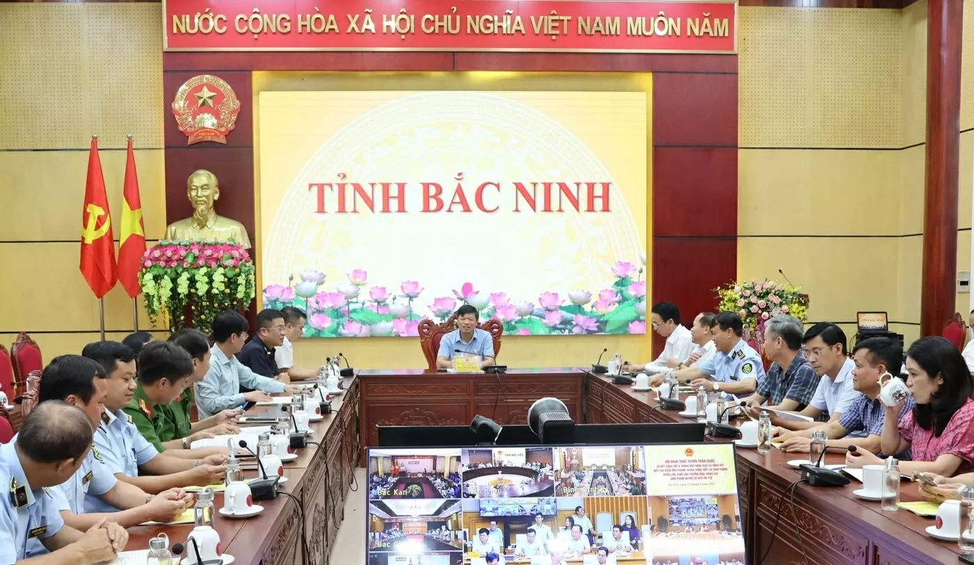 Toàn cảnh hội nghị tại điểm cầu Bắc Ninh. (Nguồn: Thương hiệu và Công luận)