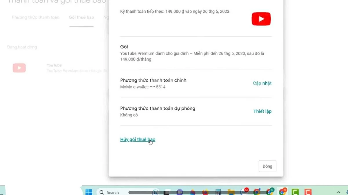 Xác nhận lần cuối bằng cách nhấn “Hủy gói thuê bao”. Xác nhận lần cuối bằng cách nhấn “Hủy gói thuê bao”.