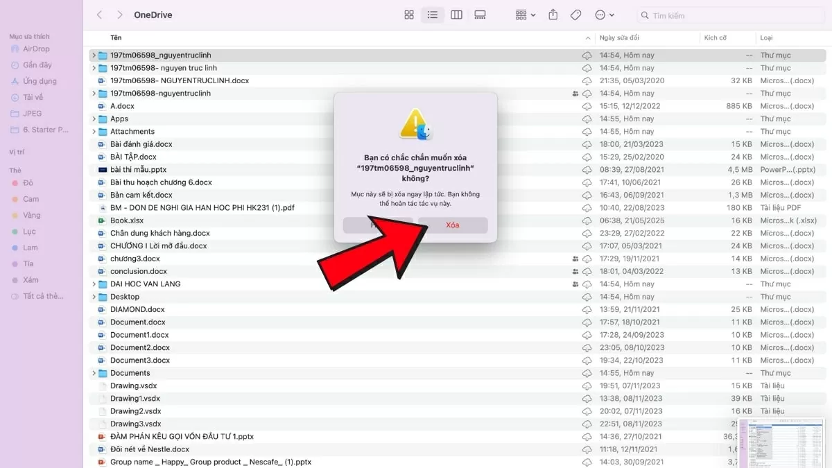 Chọn Xóa (Delete). Chọn Xóa (Delete).