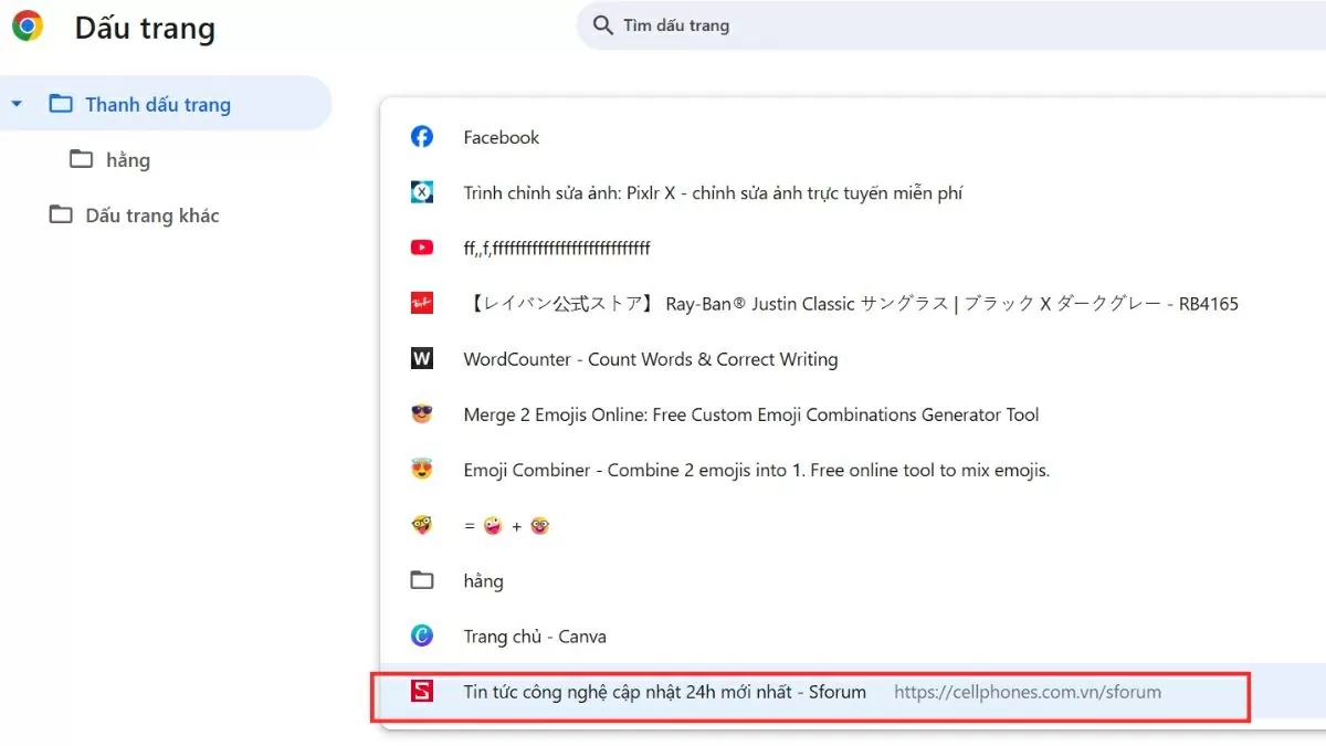 Duyệt danh sách hoặc thư mục chứa trang mà bạn muốn xoá.
