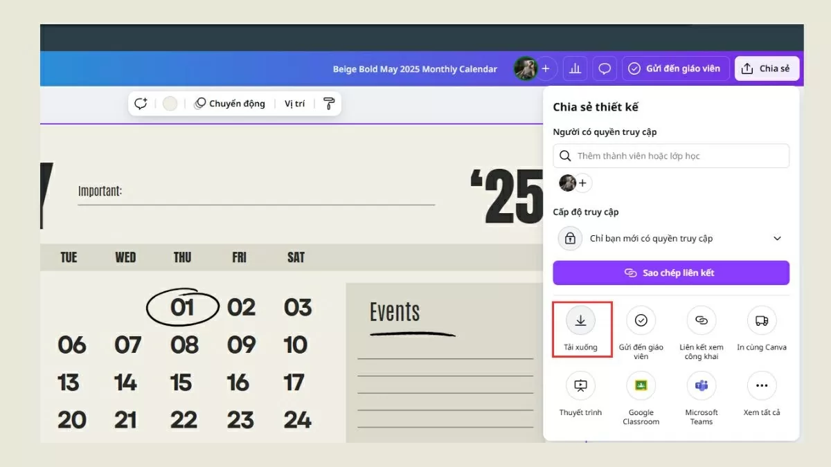 Chọn chức năng “Tải xuống”. Chọn chức năng “Tải xuống”.