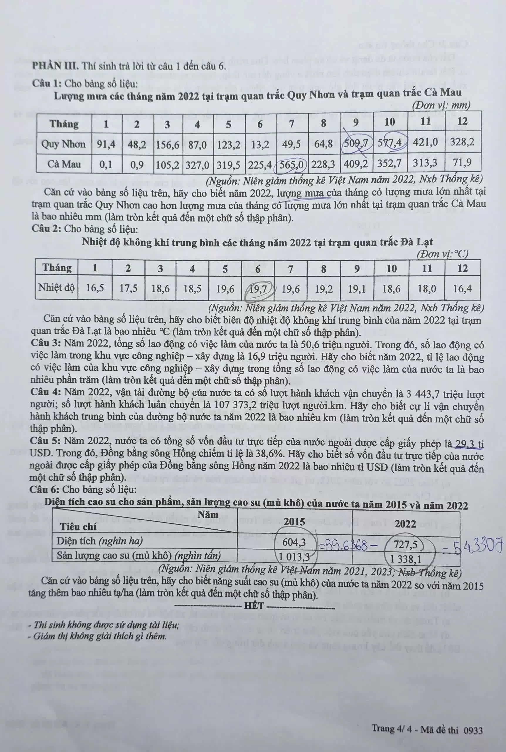 Đề thi môn Địa Lý tốt nghiệp THPT 2025