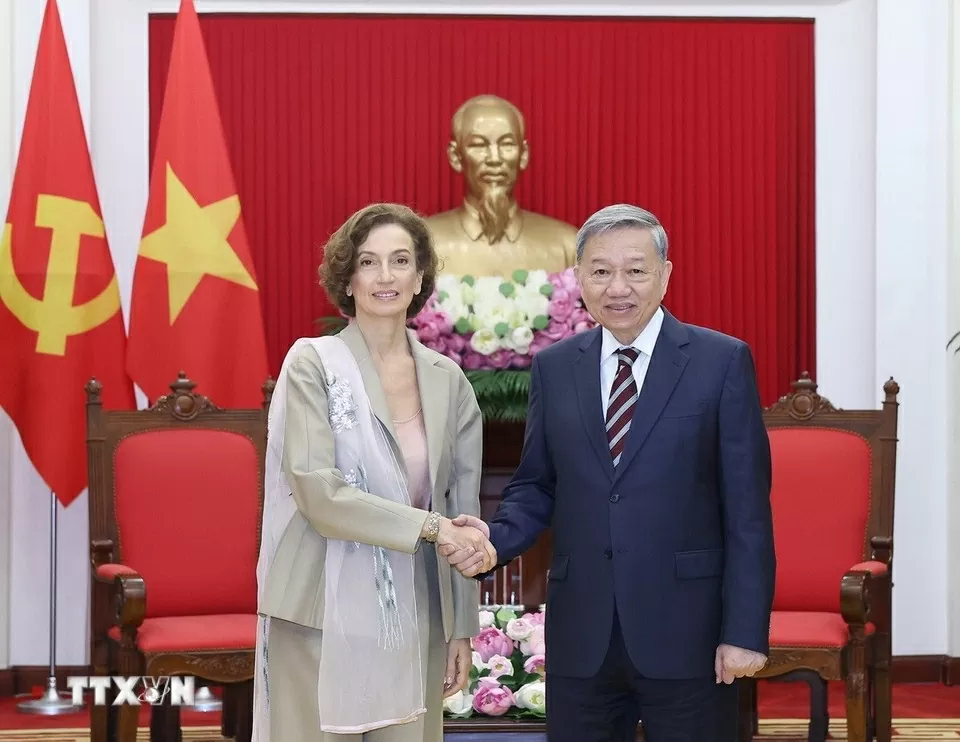 Tổng Bí thư Tô Lâm đã có buổi tiếp Bà Audrey Azoulay, Tổng Giám đốc Tổ chức Giáo dục, Khoa học và Văn hóa của Liên hợp quốc (UNESCO) Tổng Bí thư Tô Lâm đã có buổi tiếp Bà Audrey Azoulay, Tổng Giám đốc Tổ chức Giáo dục, Khoa học và Văn hóa của Liên hợp quốc (UNESCO)