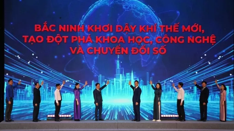 Bắc Ninh bấm nút triển khai các phong trào thi đua thực hiện Nghị quyết 57-NQ/TW của Bộ Chính trị. (Nguồn: Nhân dân) Bắc Ninh bấm nút triển khai các phong trào thi đua thực hiện Nghị quyết 57-NQ/TW của Bộ Chính trị. (Nguồn: Nhân dân)
