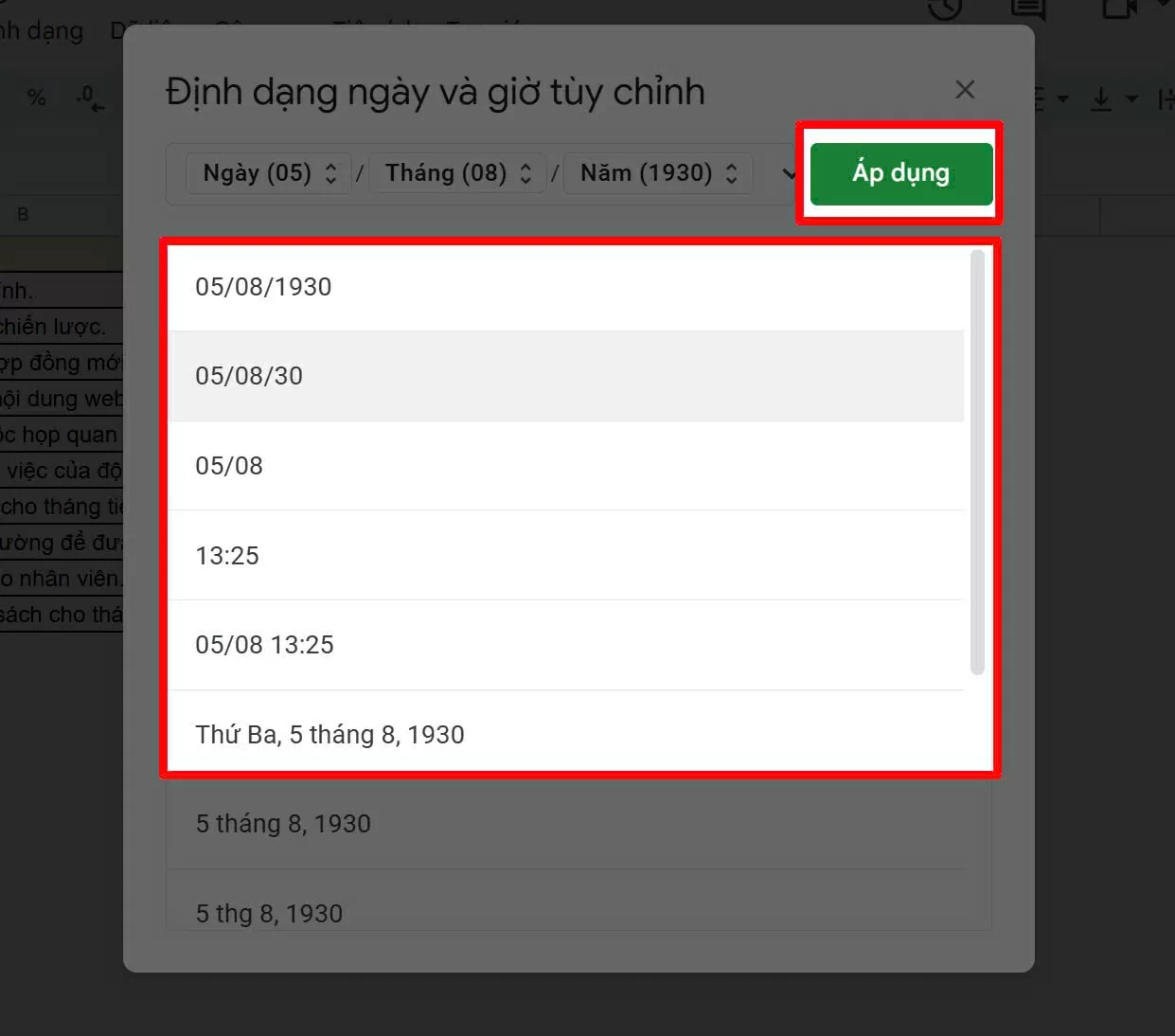 Sau đó nhấn Áp dụng để hoàn tất.