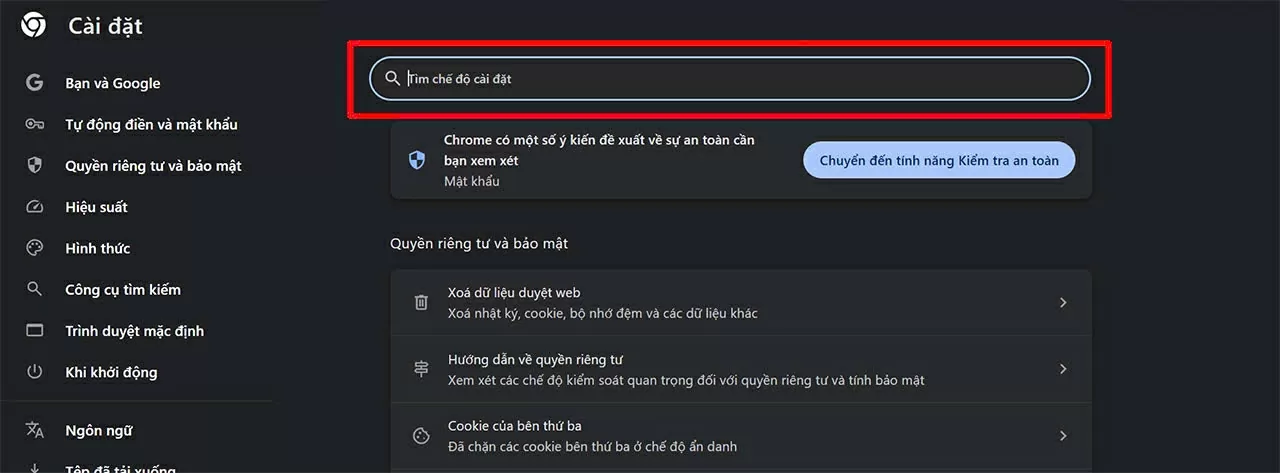 Trong giao diện cài đặt, bạn hãy nhập từ khóa “DNS”. Trong giao diện cài đặt, bạn hãy nhập từ khóa “DNS”.