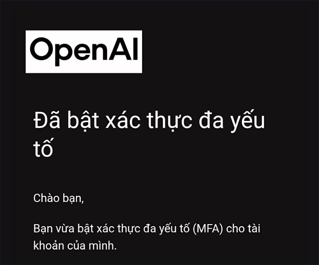 Hệ thống sẽ xác nhận thành công.
