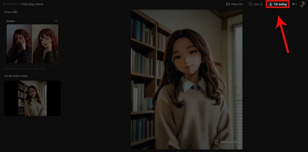 Tải ảnh về máy.