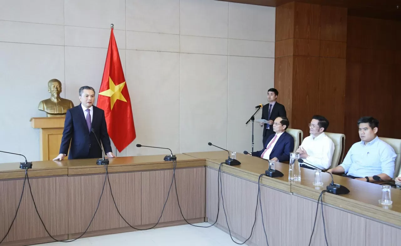 Tân Cục trưởng Vũ Tiến Dũng phát biểu nhận nhiệm vụ. (Ảnh: Thành Long)