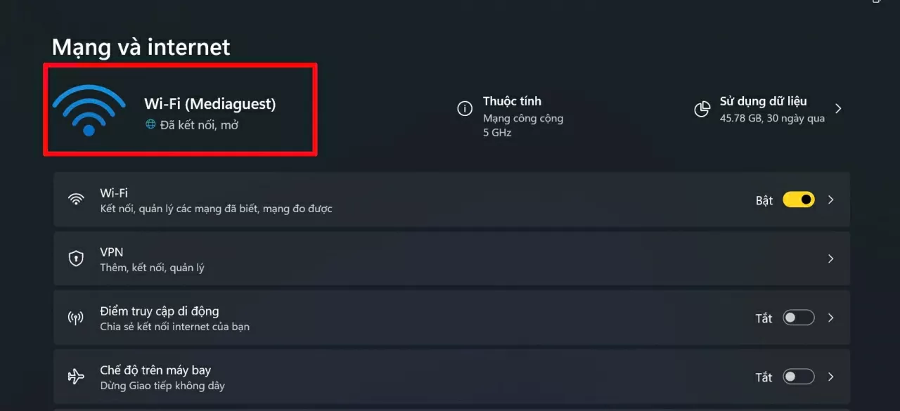 Sau khi hoàn tất, tất cả cài đặt mạng sẽ trở về mặc định. 