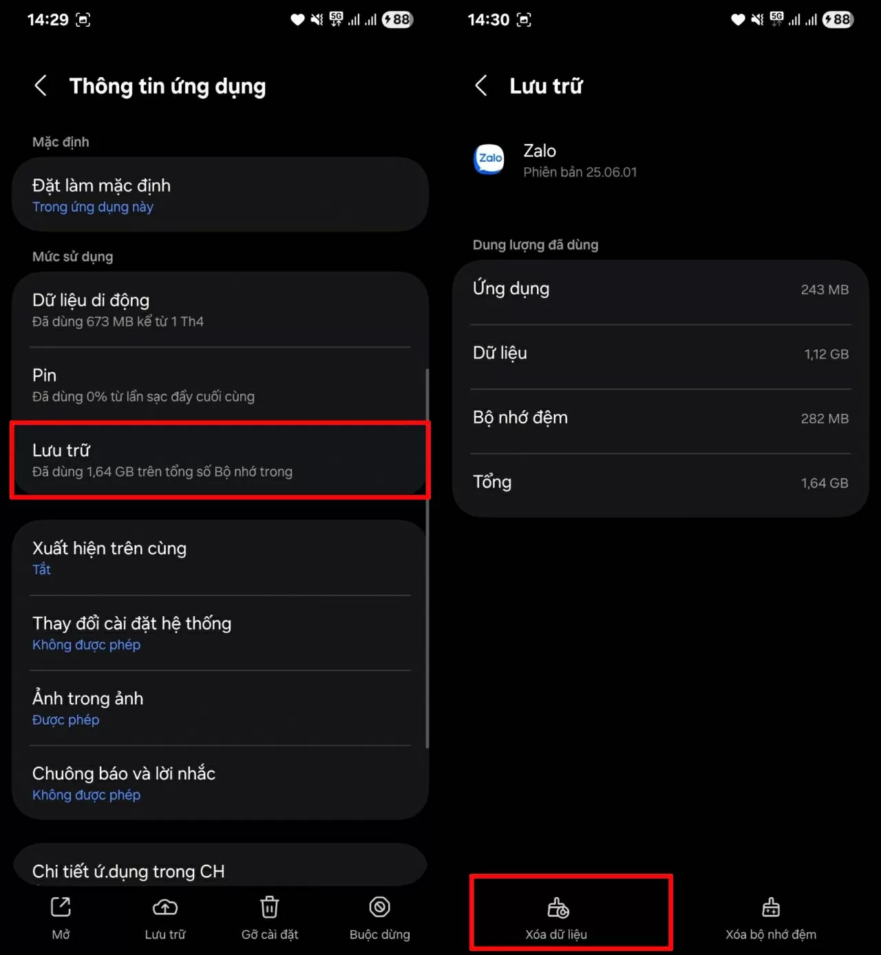 Nhấn vào phần Lưu trữ.