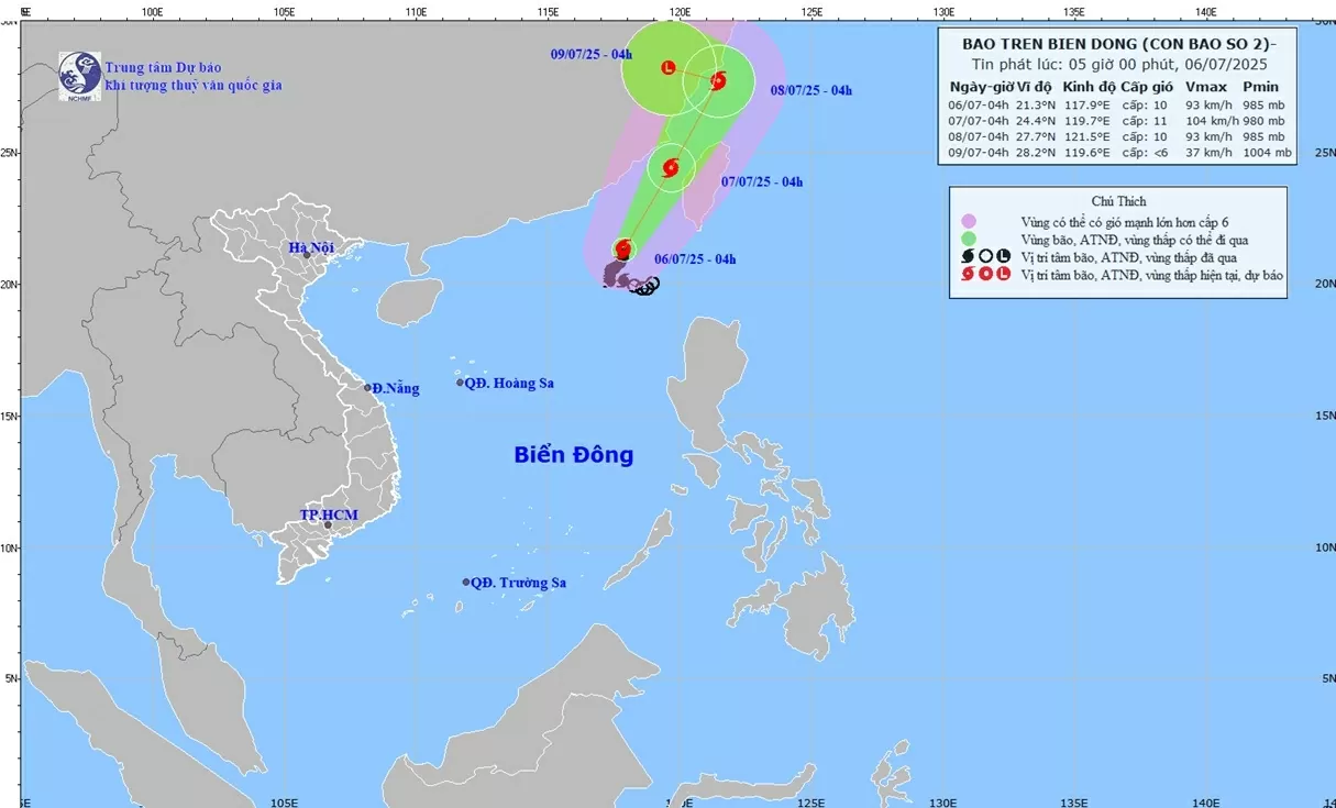 Dự báo bão số 2: Dự báo bão số 2: