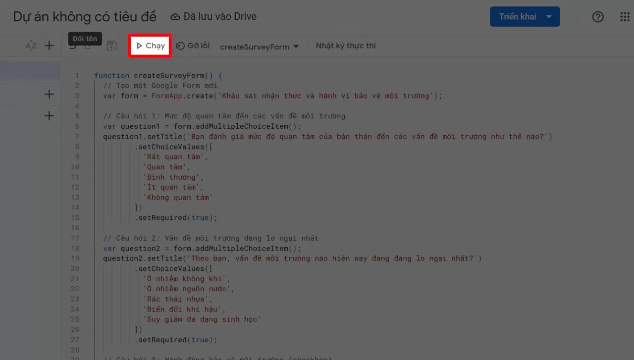 Nhấn nút Cách chuyển file Word/Google Docs sang Google Form bằng AI nhanh chóng