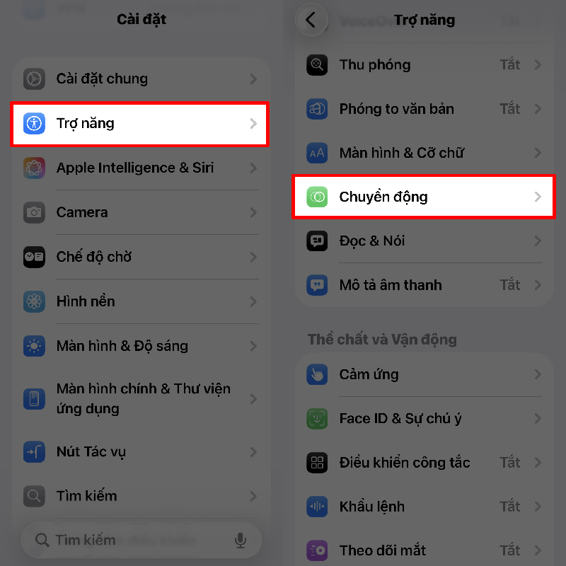 Truy cập Cài đặt.