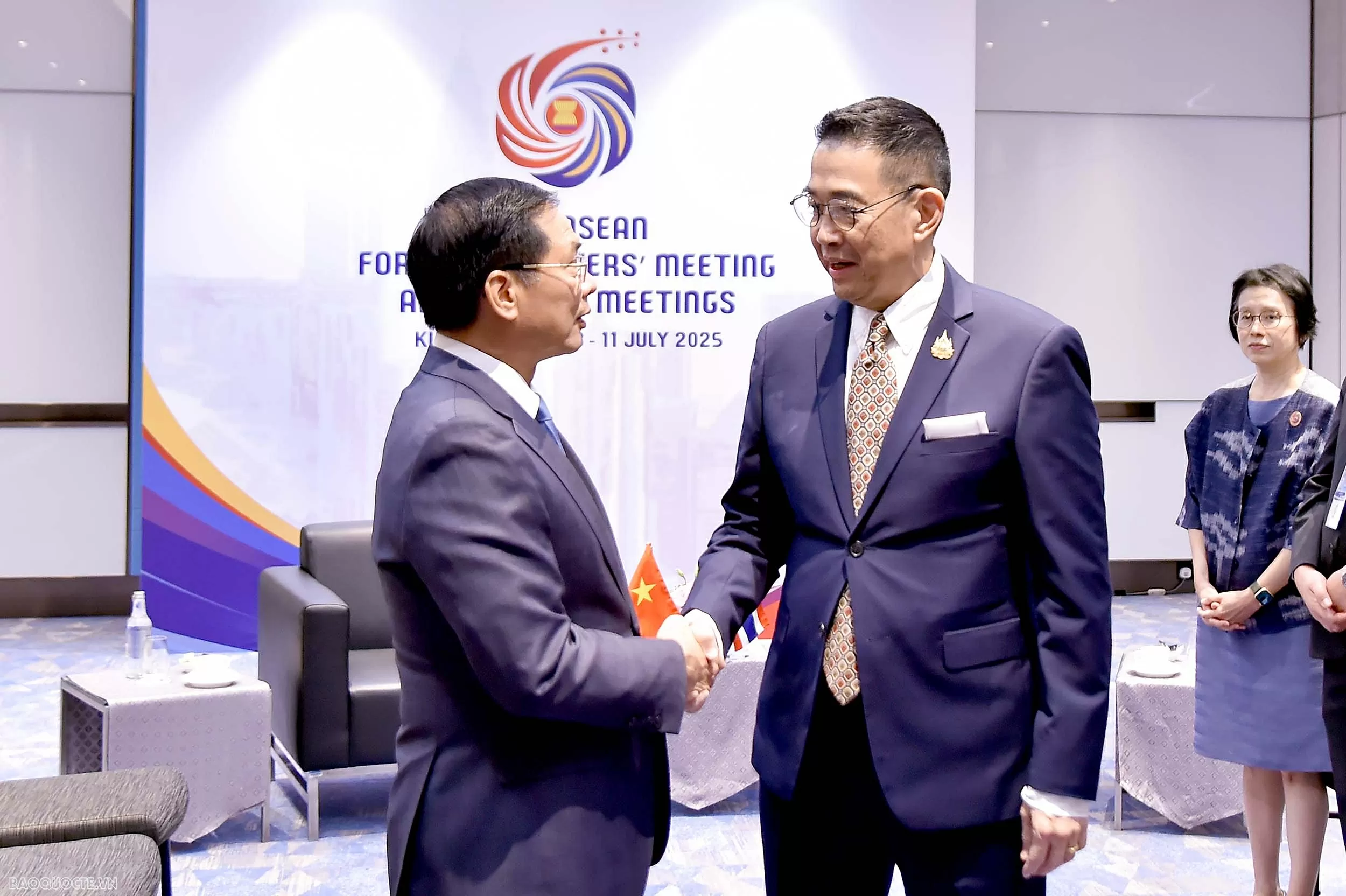Phó Thủ tướng, Bộ trưởng Ngoại giao Bùi Thanh Sơn tiếp Bộ trưởng Ngoại giao Thái Lan Maris Sangiampongsa.