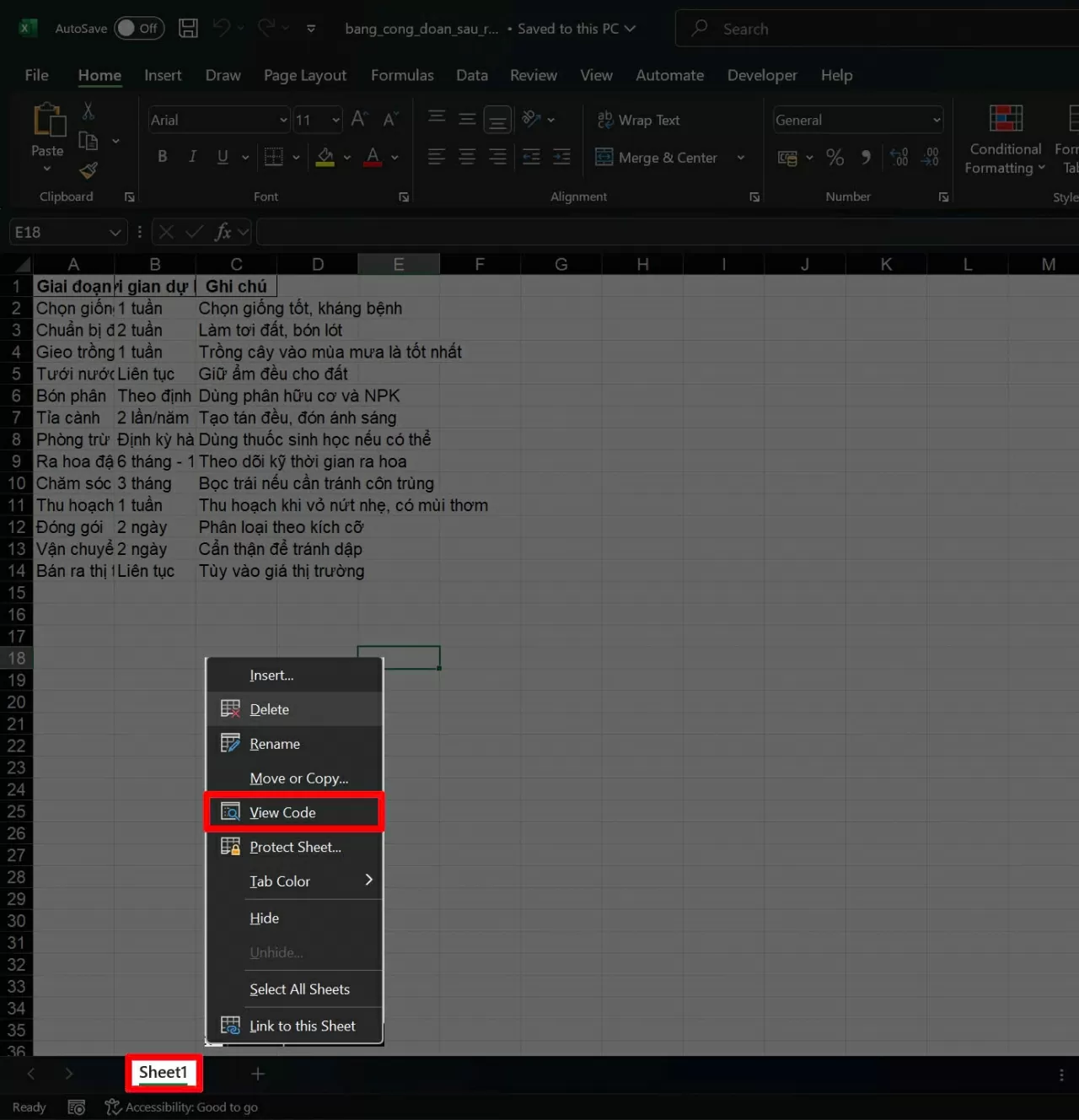 Mở file Excel cần chỉnh. Mở file Excel cần chỉnh.