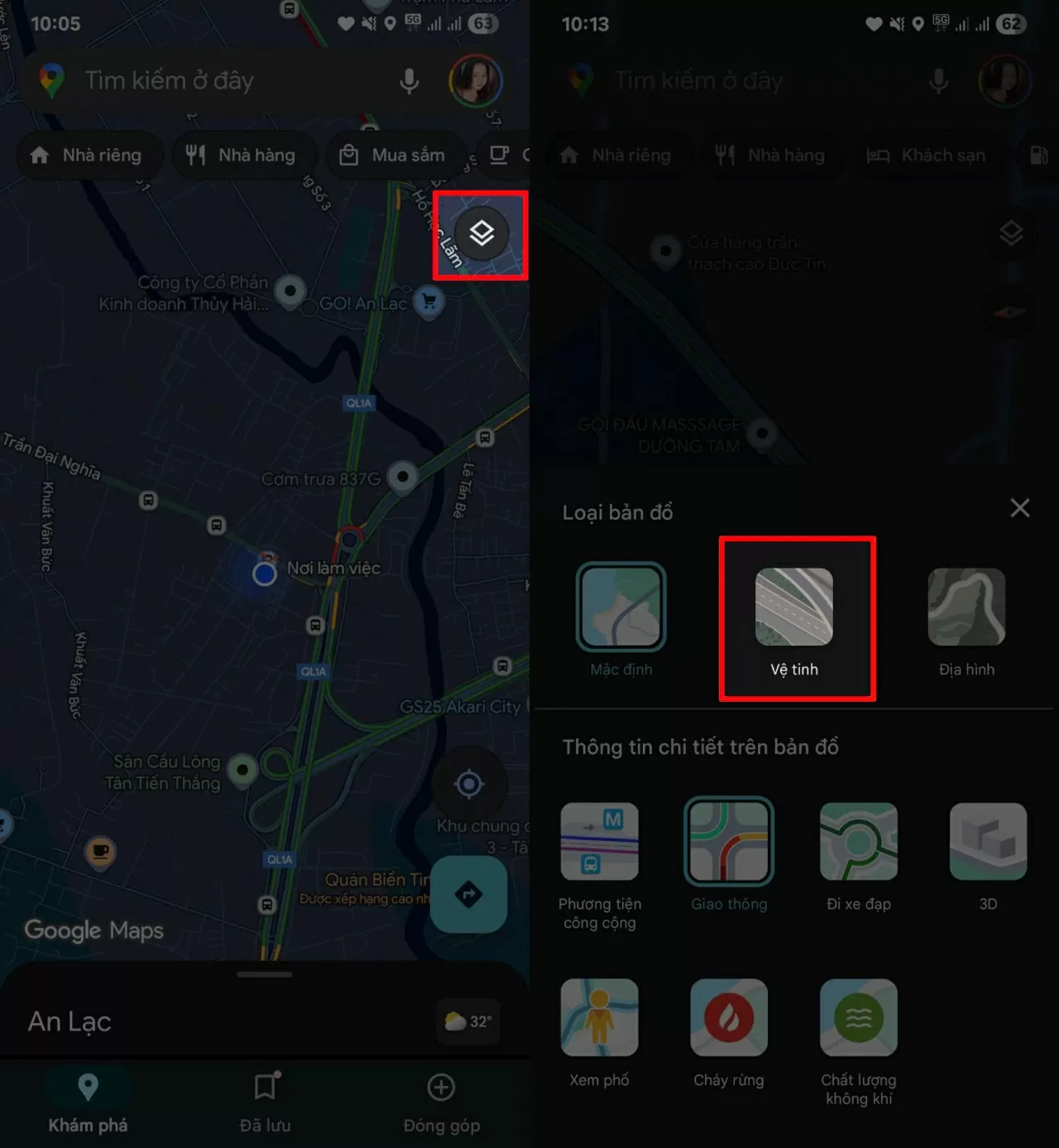 Mở ứng dụng Google Maps.