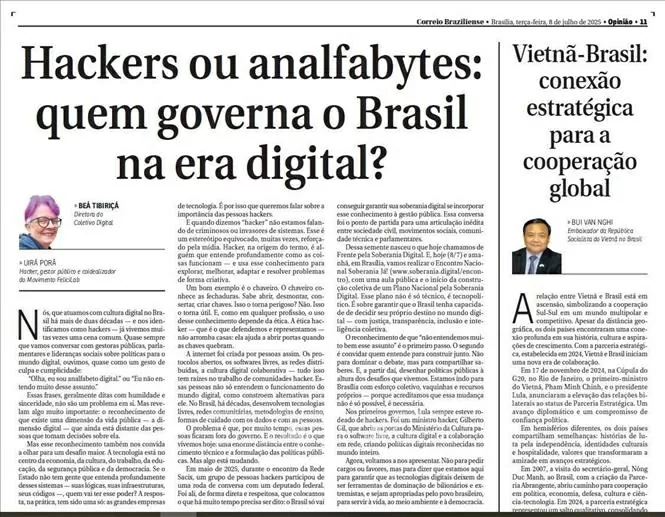 Bài viết trên tờ Correio Braziliense của Brazil ngày 8/7.