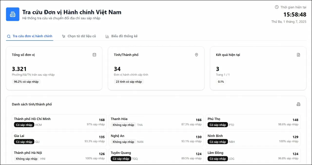 Truy cập vào website Tra cứu Đơn vị Hành chính Việt Nam. Truy cập vào website Tra cứu Đơn vị Hành chính Việt Nam.