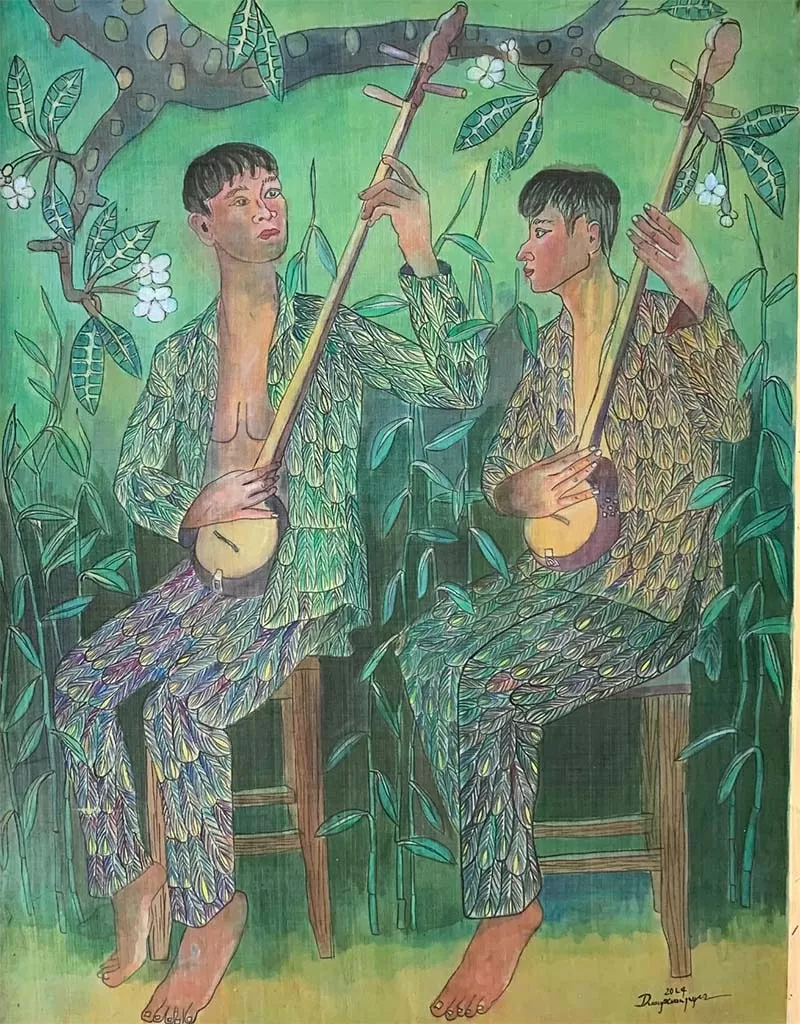 Tình yêu đồng giới trong tranh của họa sĩ Dương Xuân Quyền.