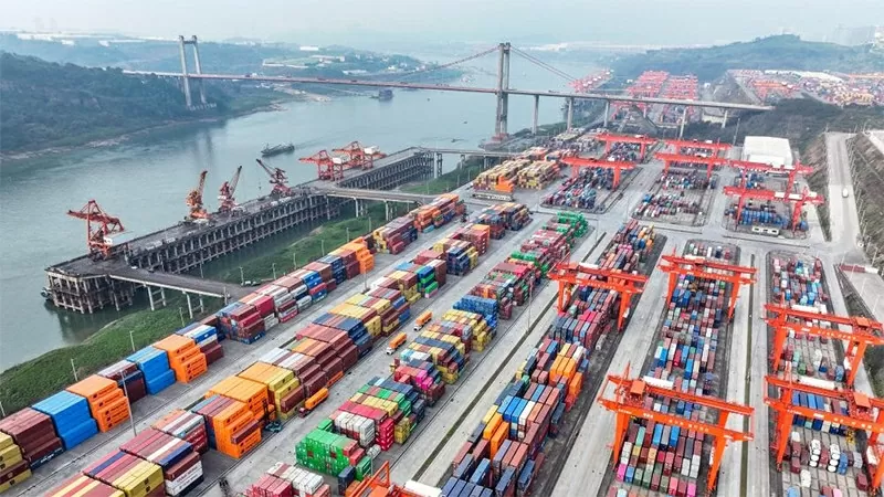 Cảng Quả Nguyên ở khu mới Lưỡng Giang, thành phố Trùng Khánh, Trung Quốc. (Ảnh: Tân Hoa xã)