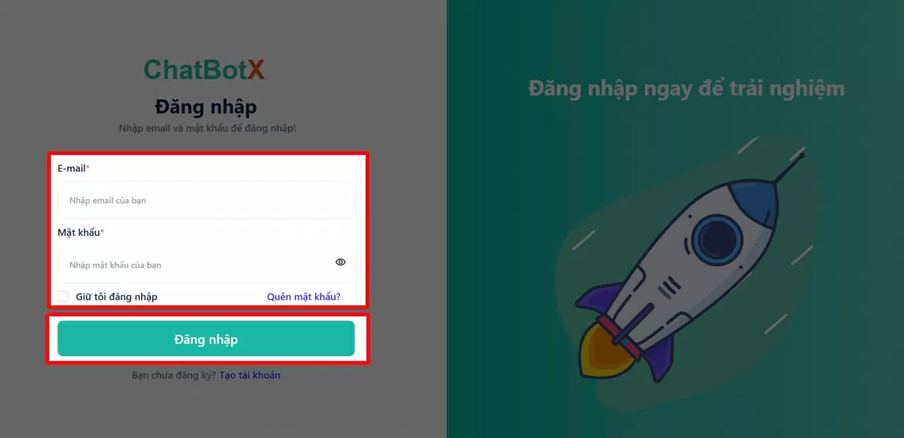 Đăng nhập bằng tài khoản cá nhân.