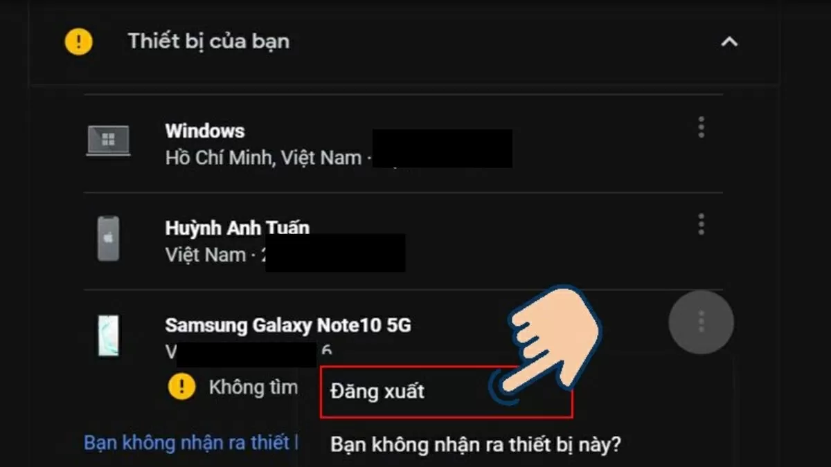 Cuối cùng, chọn “Đăng xuất” để hoàn tất quá trình đăng xuất Gmail từ xa. Cuối cùng, chọn “Đăng xuất” để hoàn tất quá trình đăng xuất Gmail từ xa.