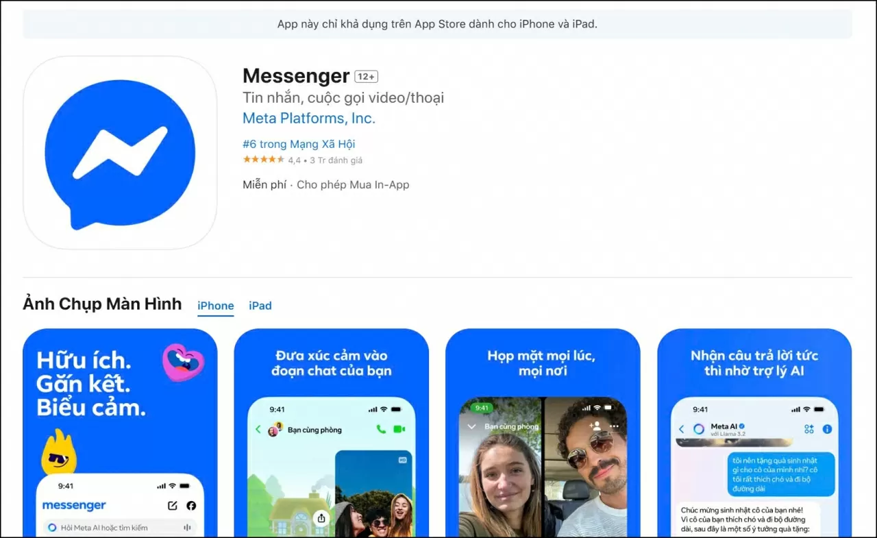 Cập nhật ứng dụng Messenger lên phiên bản mới nhất.