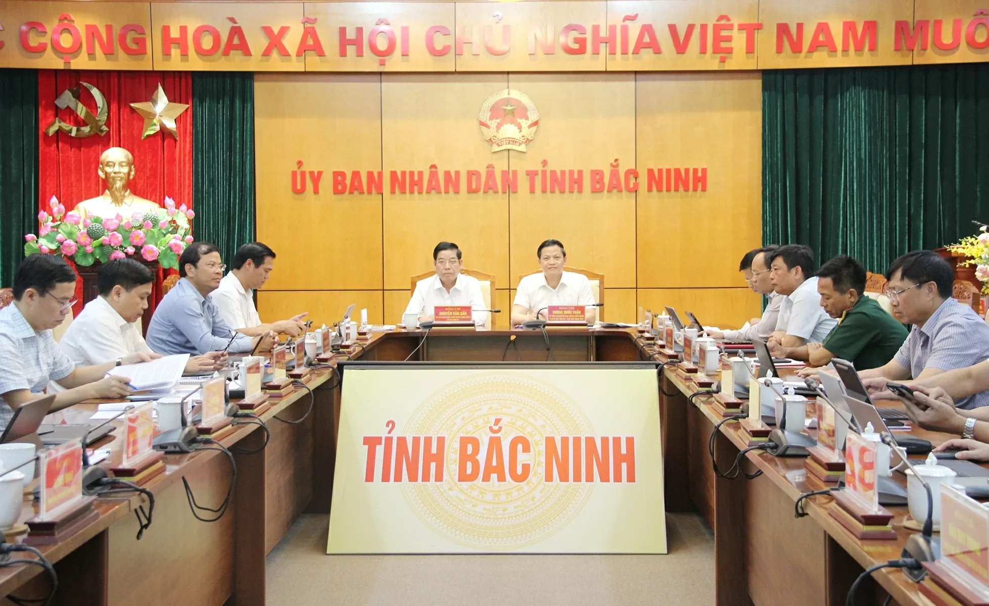 Toàn cảnh hội nghị tại điểm cầu tỉnh Bắc Ninh. (Nguồn: Bacninh.gov)