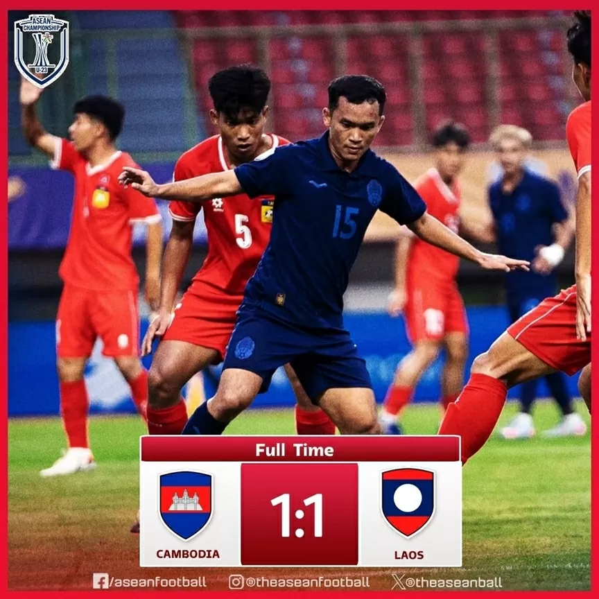 U23 Campuchia 'cầm chân' Lào, U23 Việt Nam hưởng lợi