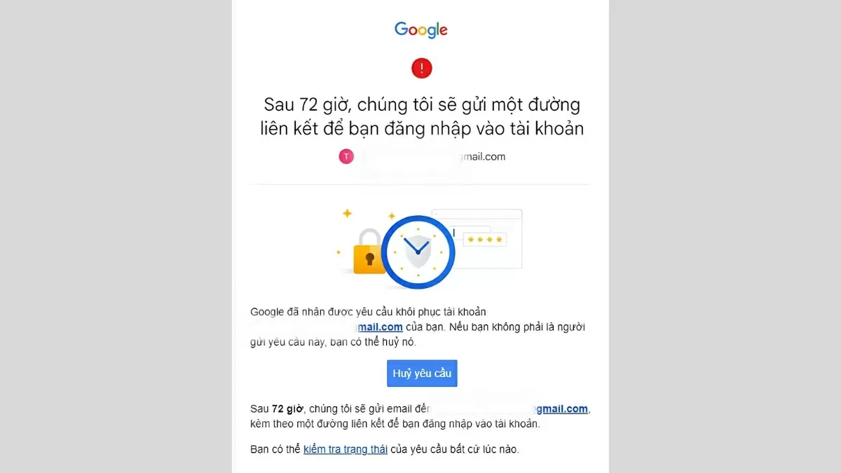 Nhấp vào liên kết và tạo mật khẩu mới để lấy lại quyền truy cập tài khoản.