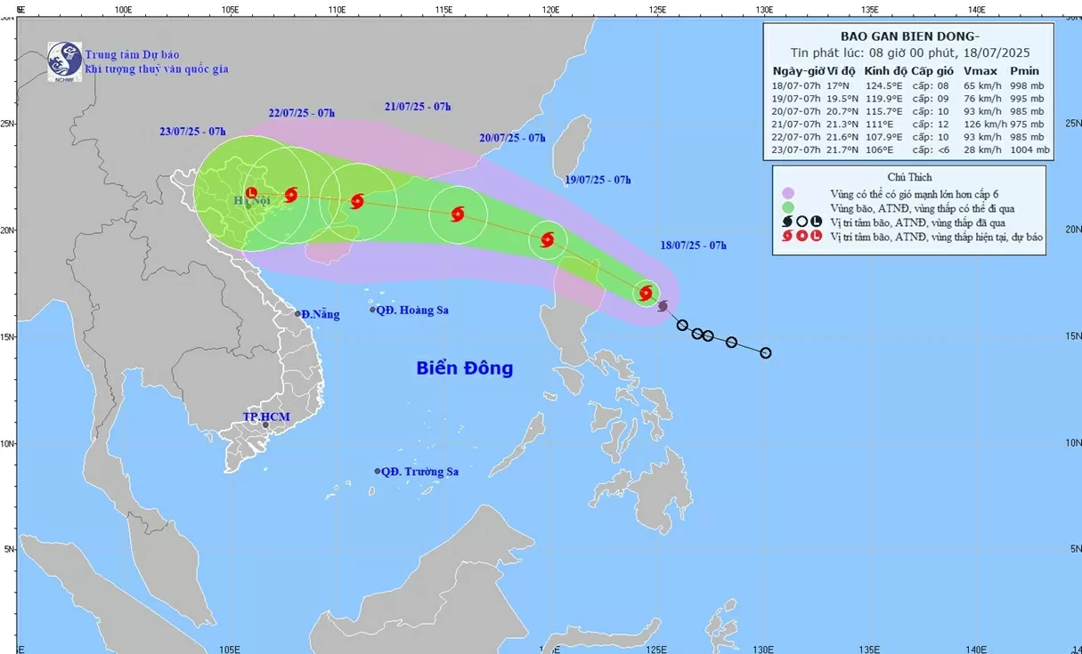 Bão Wipha sắp đi vào Biển Đông,
