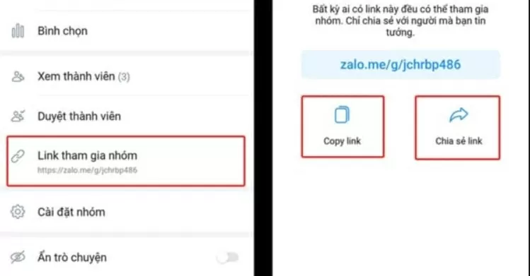 Chọn “Sao chép liên kết” hoặc “Chia sẻ liên kết”.