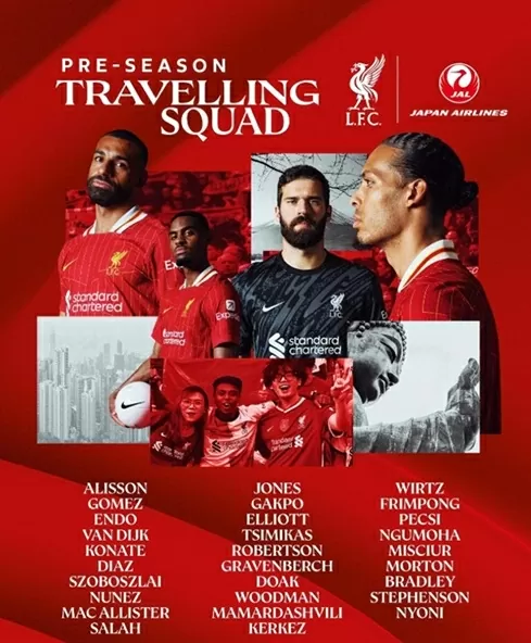 Liverpool chốt danh sách du đấu châu Á: Một cầu thủ bị loại Liverpool chốt danh sách du đấu châu Á: Một cầu thủ bị loại