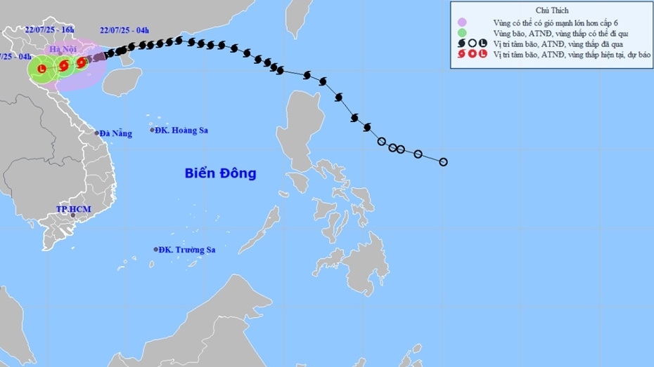Dự báo thời tiết: Tâm bão số 3 di chuyển gần đất liền từ Hải Phòng đến Thanh Hoá, gió cấp 8, giật cấp 10