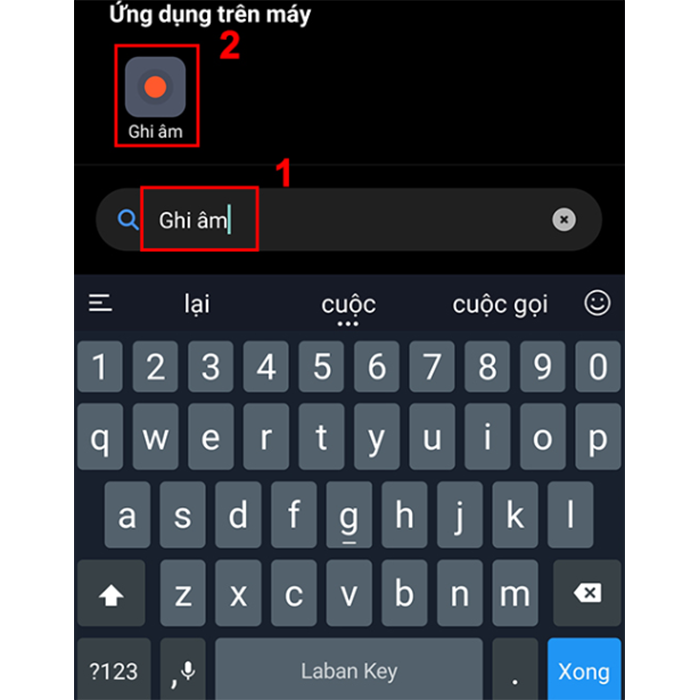 Mở ứng dụng Ghi âm.