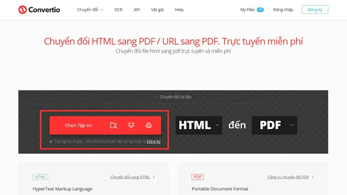 Truy cập vào trang web Convertio.co. 