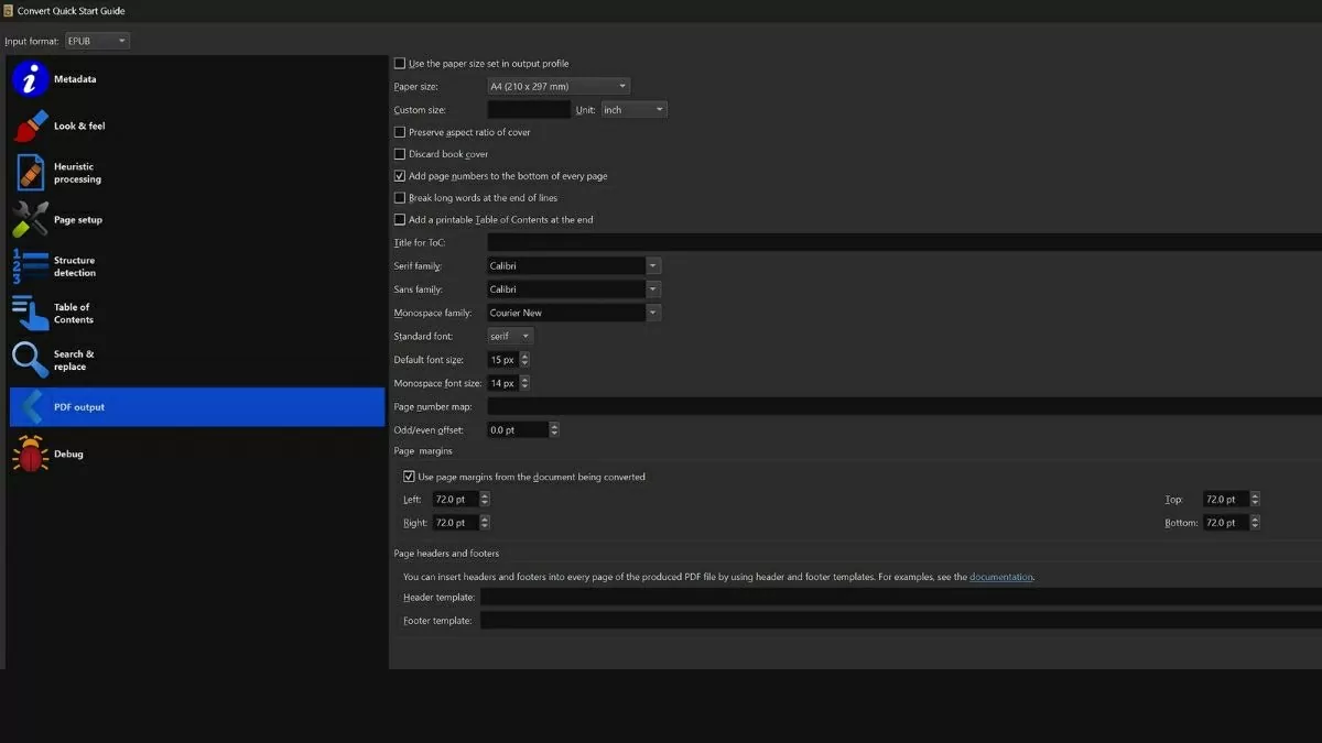 Tùy chỉnh thêm số trang, phông chữ và cỡ chữ theo nhu cầu.
