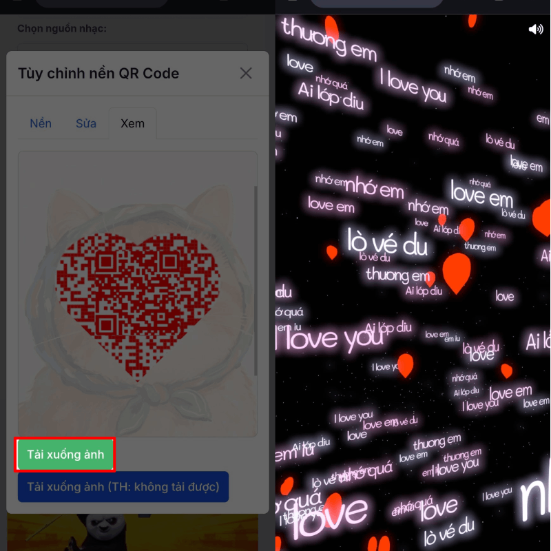 Tải mã QR về thiết bị và gửi đến người ấy.