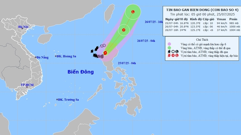 bao so 4 di vao khu vuc phia tay dao luzon philippines giu nguyen cuong do gio giat cap 12