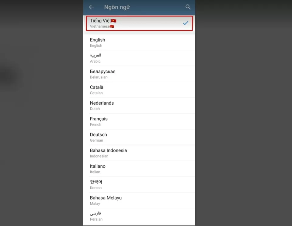 Nếu cần đổi lại sang ngôn ngữ khác, bạn cũng có thể thao tác tại đây.