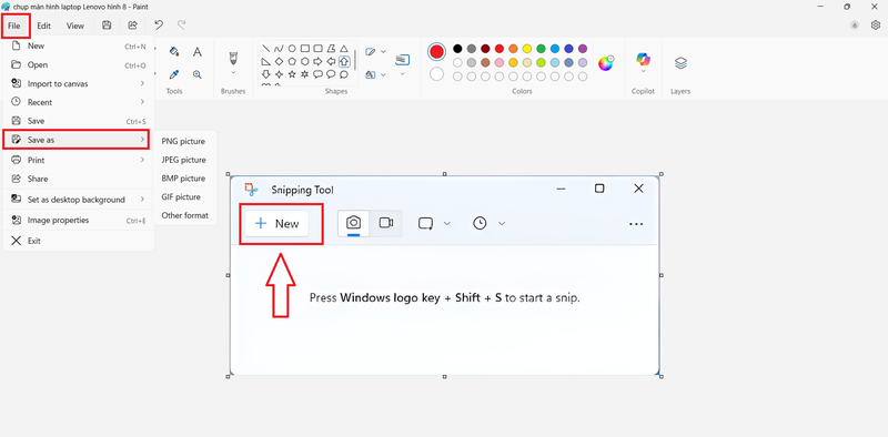 Cuối cùng, chọn File > Save As và lưu hình ảnh.