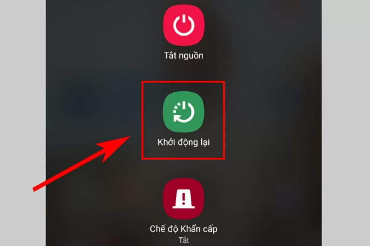 Khởi động lại thiết bị.