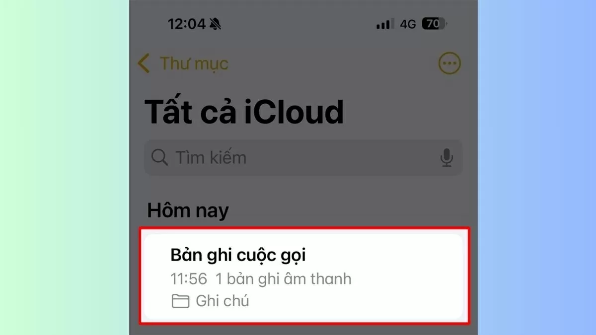 Chọn bản ghi âm vừa lưu. Chọn bản ghi âm vừa lưu.